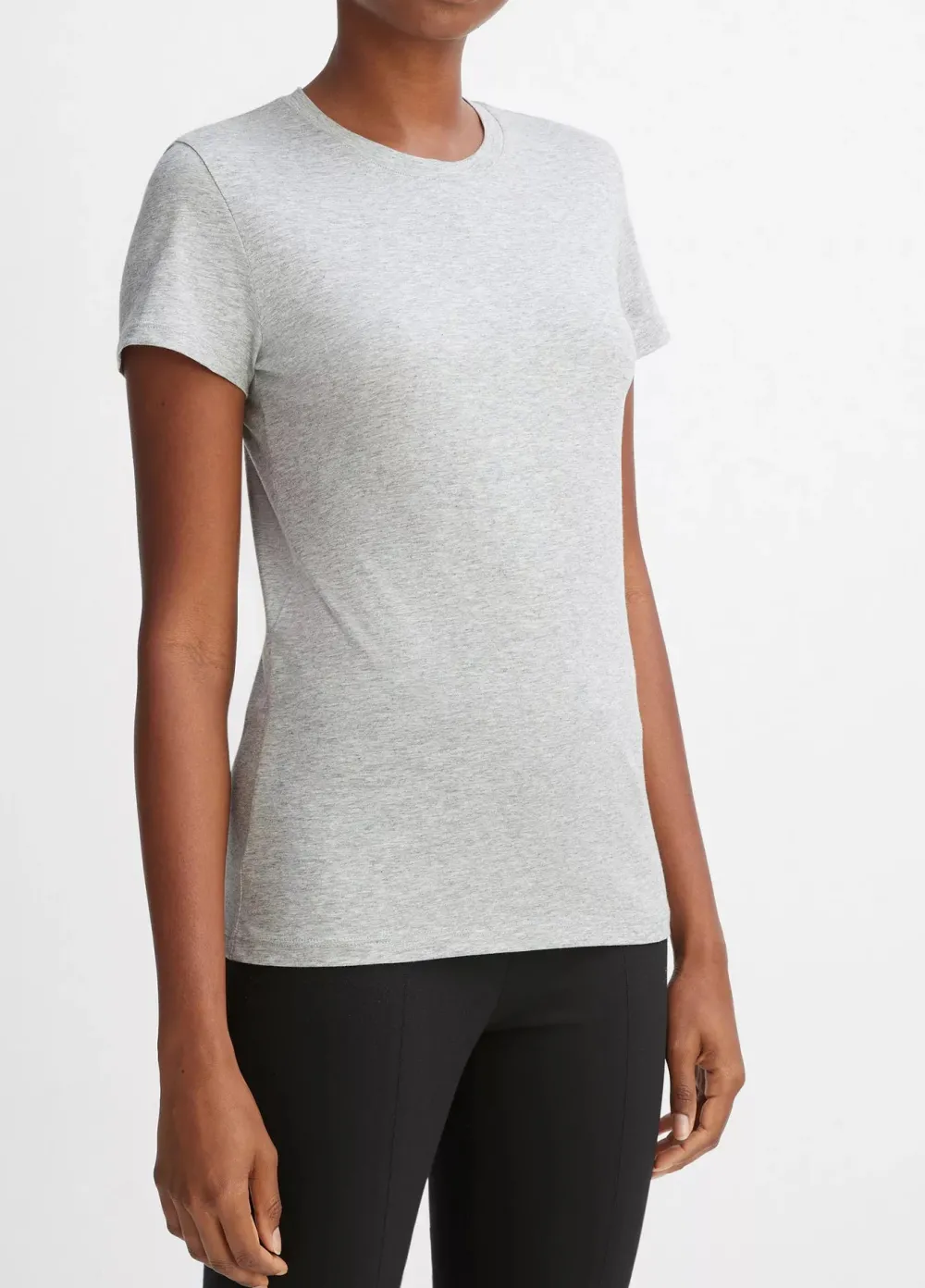 Short Sleeves*Vince - Essential Crew HEATHER GREY