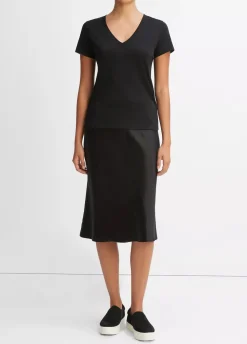 Short Sleeves*Vince - Essential V-Neck BLACK