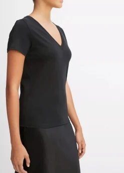 Short Sleeves*Vince - Essential V-Neck BLACK