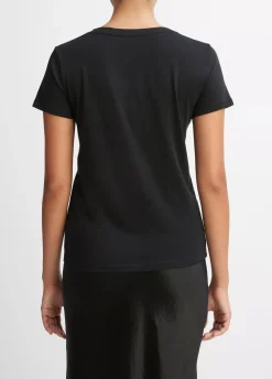 Short Sleeves*Vince - Essential V-Neck BLACK