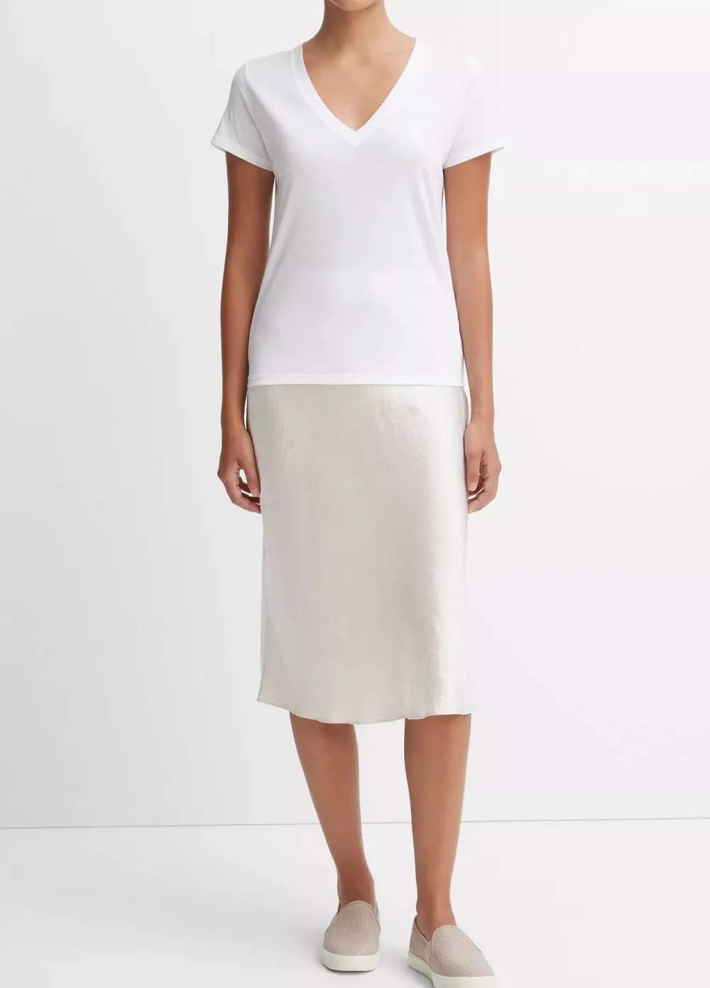 Short Sleeves*Vince - Essential V-Neck OPTICAL WHITE