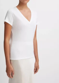 Short Sleeves*Vince - Essential V-Neck OPTICAL WHITE