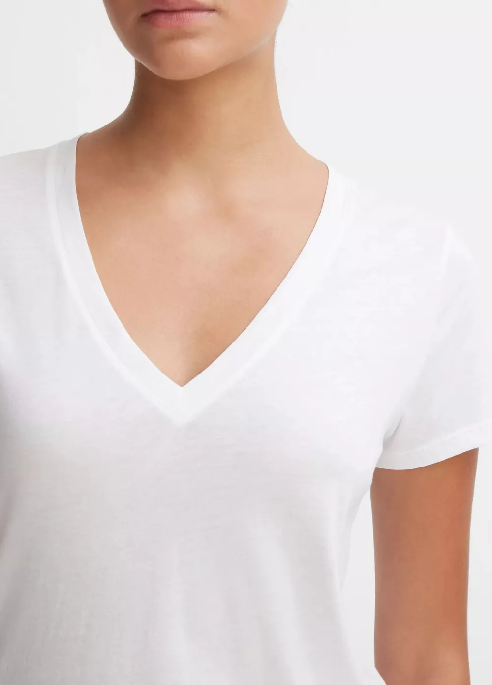 Short Sleeves*Vince - Essential V-Neck OPTICAL WHITE