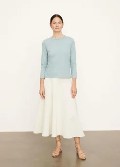 Long Sleeves*Vince - Neppy Striped Crew Neck Tee AQUA STONE OFF WHITE