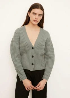 Wool & Cashmere|Cardigans*Vince - Poet Cardigan Tricot MINERAL SEA seagreen