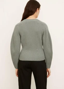 Wool & Cashmere|Cardigans*Vince - Poet Cardigan Tricot MINERAL SEA seagreen