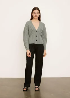 Wool & Cashmere|Cardigans*Vince - Poet Cardigan Tricot MINERAL SEA seagreen