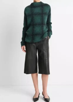 Wool & Cashmere*Vince - Shadow Plaid Funnel Neck Sweater JUNIPER COMBO