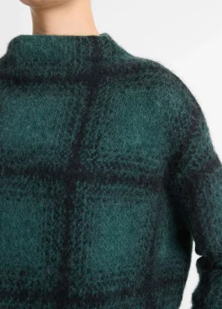 Wool & Cashmere*Vince - Shadow Plaid Funnel Neck Sweater JUNIPER COMBO
