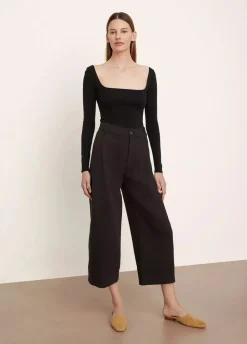 Long Sleeves*Vince -Pima Cotton Long Sleeve Square Neck BLACK