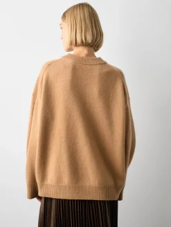Wool & Cashmere*White and Warren White + Warren - Cashmere Blend Cozy Crewneck TEAKWOOD