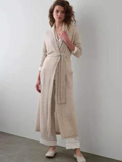 Wool & Cashmere|Cardigans*White and Warren White + Warren - Cashmere long robe SAND WISP HEATHER